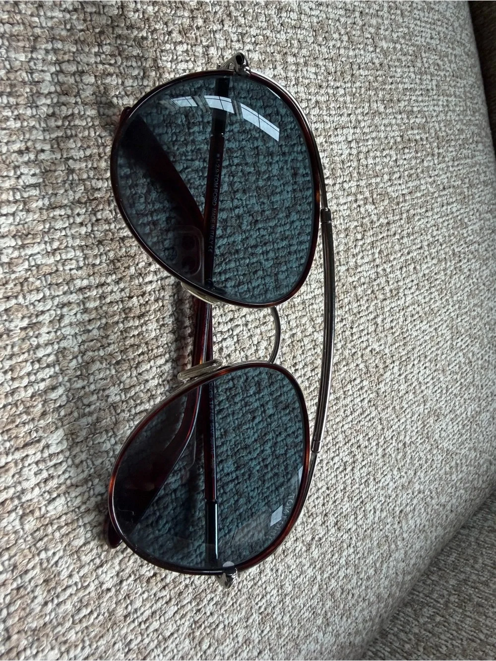Tom Ford Men's Aviator Sunglasses in Black and Silver